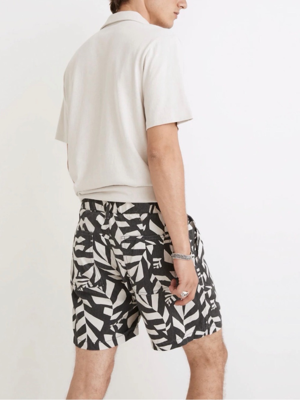 Madewell Men’s XL Hemp Cotton Printed Shorts Thunder Cloud NF016 NWT - Picture 2 of 13